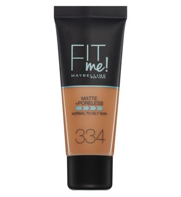 Maybelline Fit Me Matte & Poreless Liquid Foundation 30ml Make Up & Beauty Accessories Boots 334 Warm Tan  