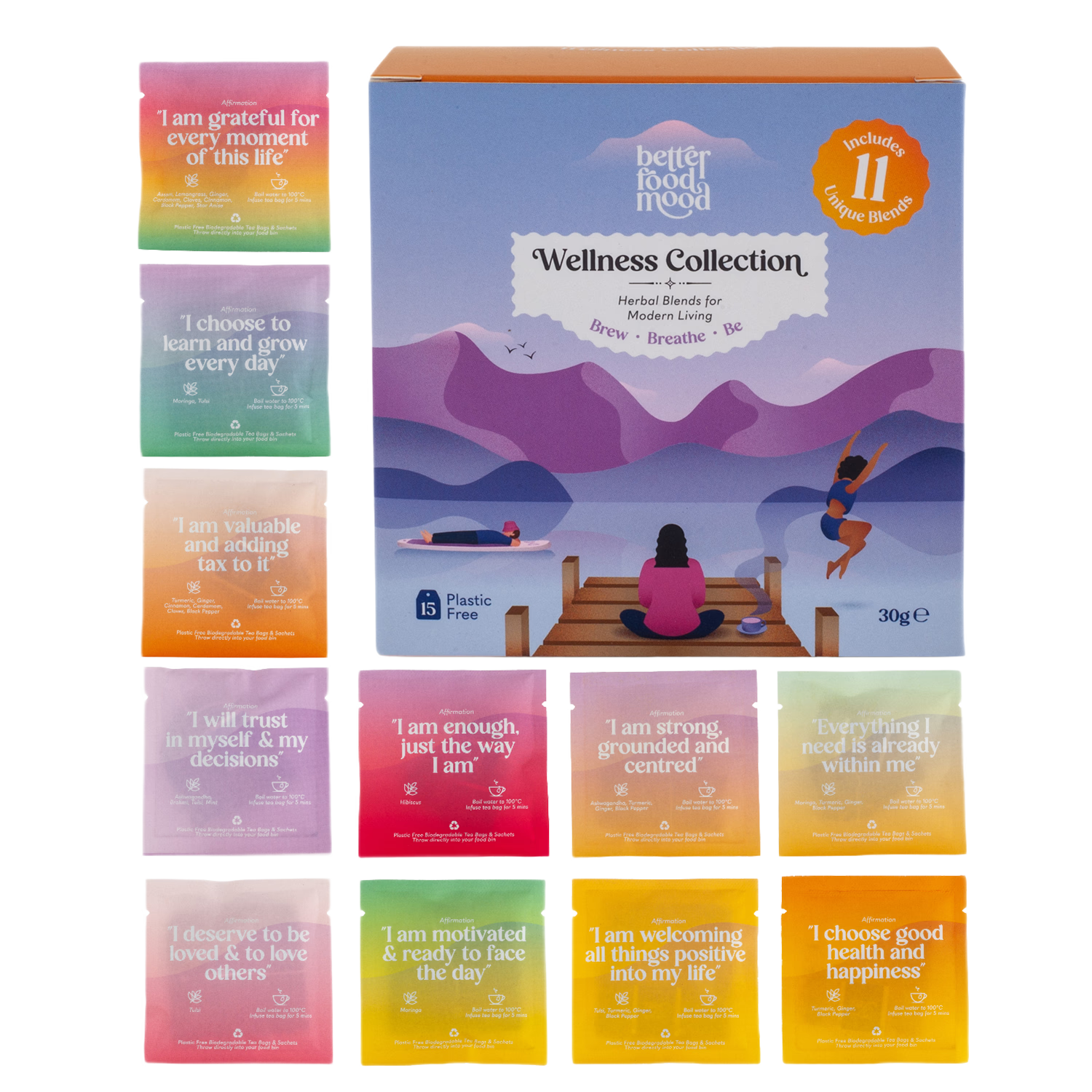 Wellness Collection Box herbal tea 15 bags assorted, UK version