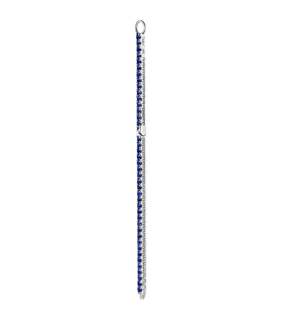 Maria Tash diamond and sapphire eternity bar earring charm 50mm, UK version