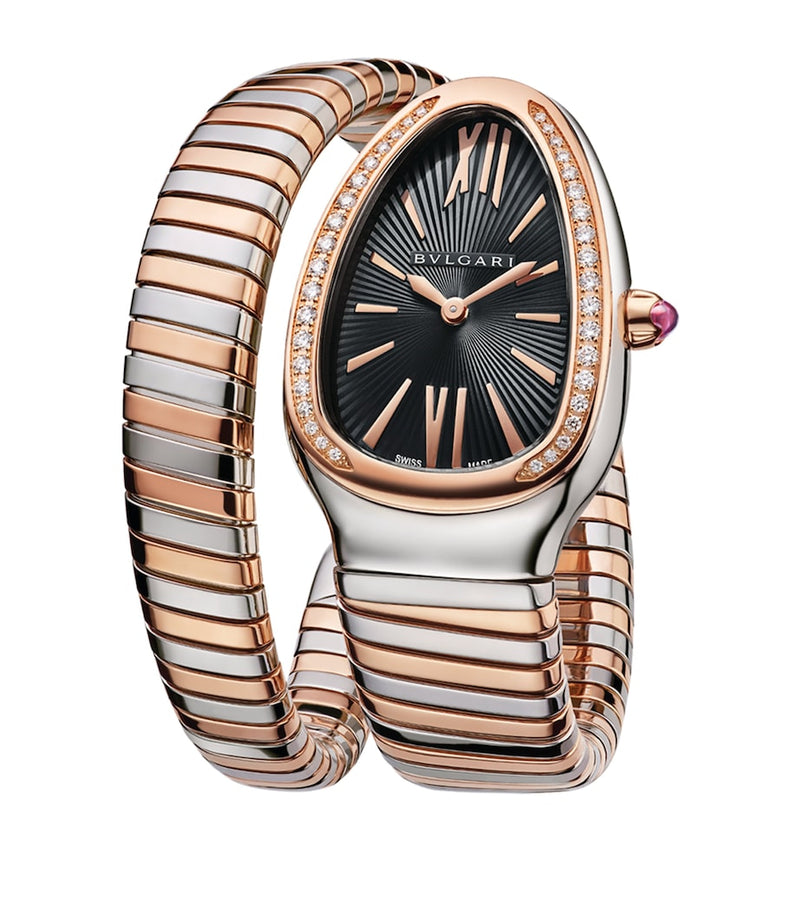 Bvlgari Serpenti Tubogas watch 35mm rose gold stainless steel (British brand)