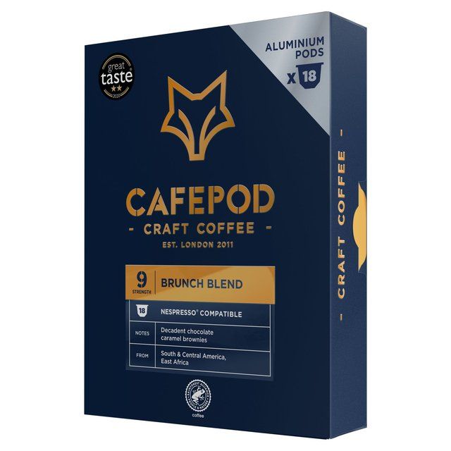 CafePod Brunch Blend Nespresso Compatible Aluminium Coffee Pods   18 per pack