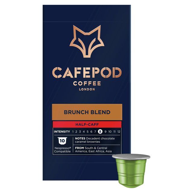 CafePod Half-Caff Brunch Blend Nespresso Compatible Aluminium Coffee Pods   10 per pack