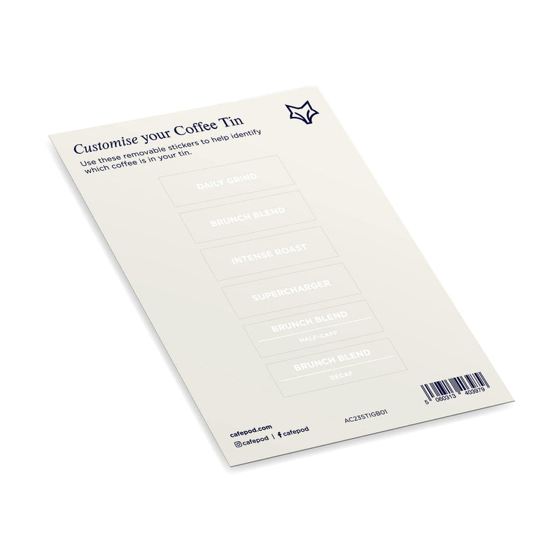 Ground & Bean Blend Sticker Labels Pack for Coffee, UK version
