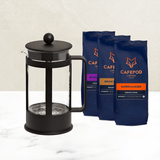 Bodum large cafetière starter pack with whole bean coffee - British product