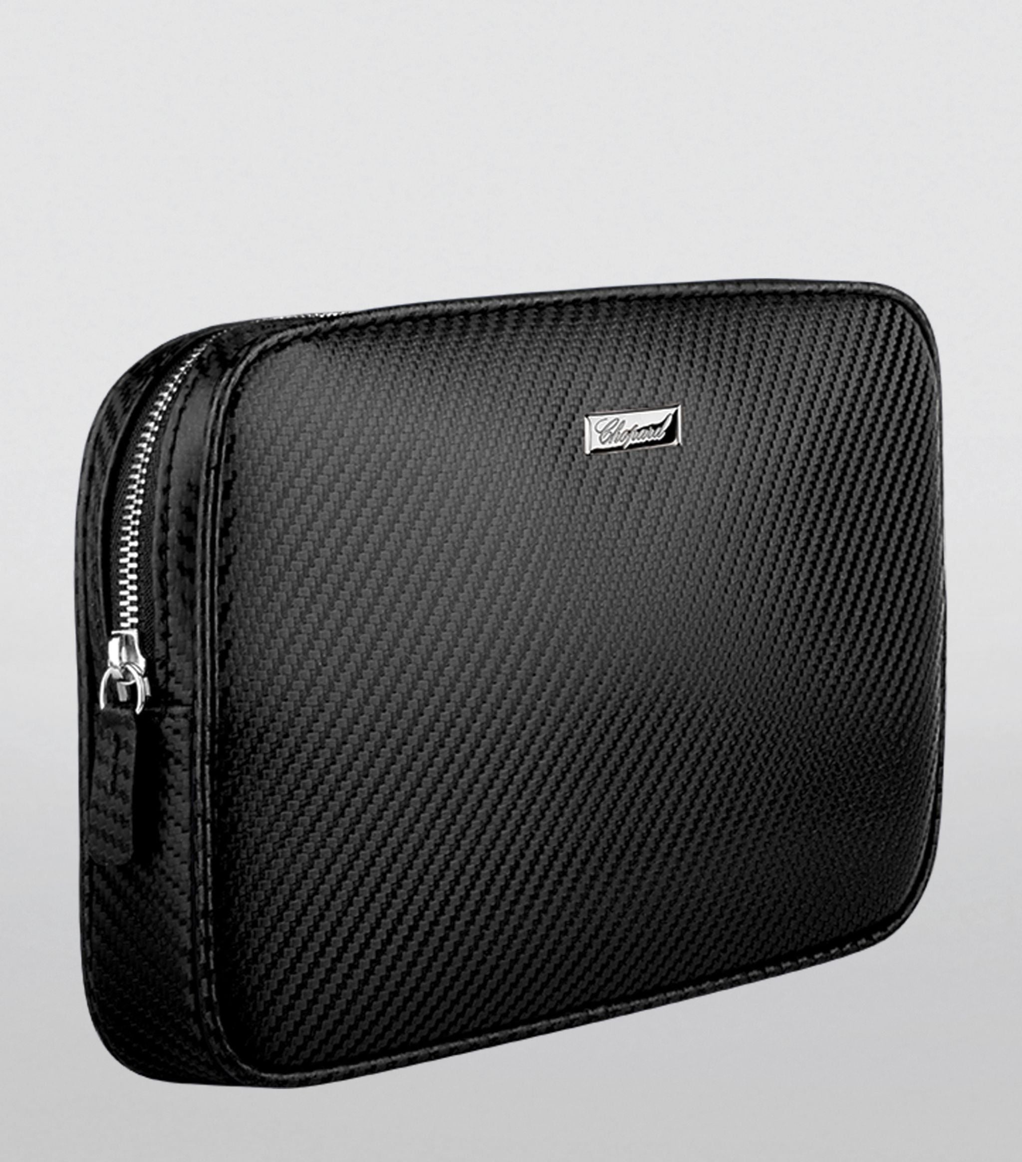 Calfskin Classic Racing Carbon Zipped Pouch