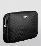 Calfskin Classic Racing Carbon Zipped Pouch