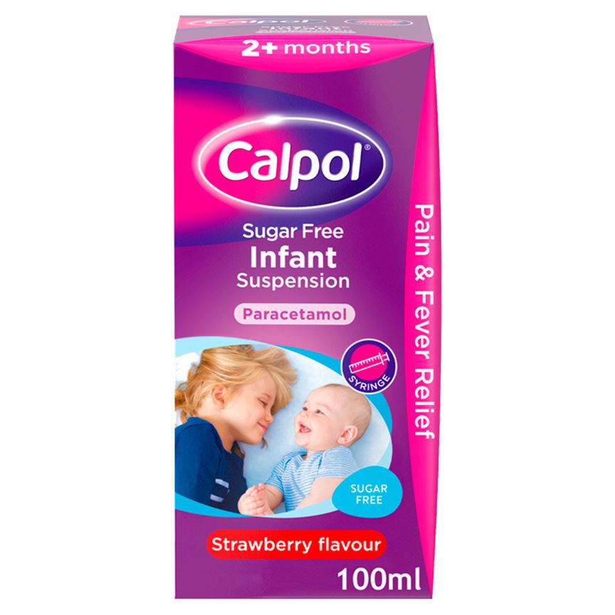 Calpol Infant Paracetamol Suspension 2+ Months Sugar Free Strawberry Flavour