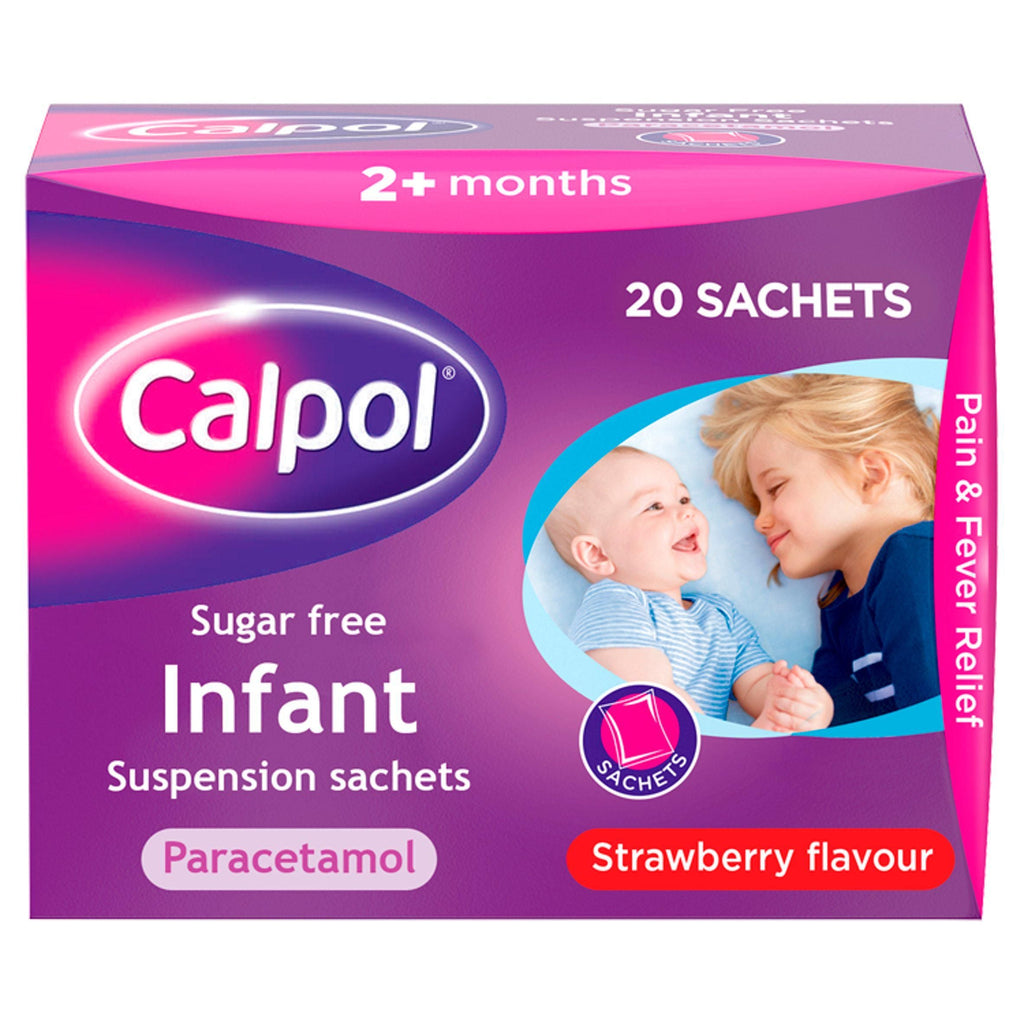 Calpol Infant Suspension Sachet, Sugar Free Strawberry 20x5ml 2months +