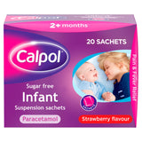 Calpol Infant Suspension Sachet, Sugar Free Strawberry 20x5ml 2months +