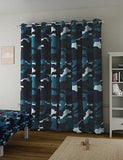 Camo Print Eyelet Blackout Kids' Curtains - Blue Mix, W168Cm Drop 137Cm