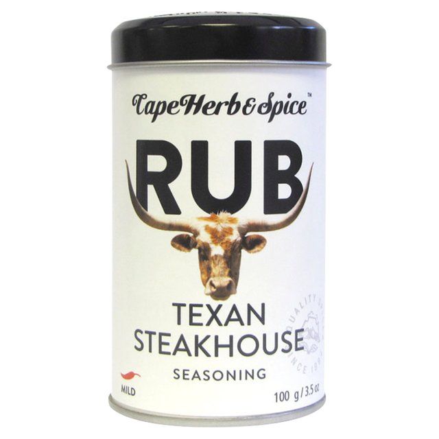 Cape Herb &amp;amp; Spice Texan Steakhouse Seasoning Rub Tin   100g