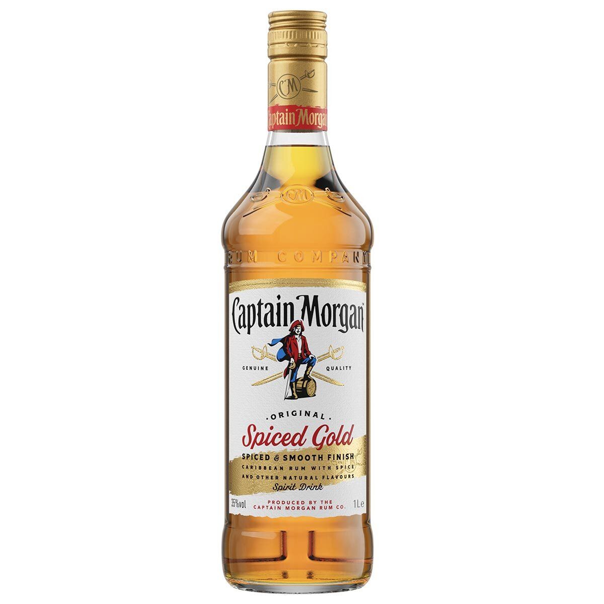 Captain Morgan Spiced Gold Caribbean Rum, 1L