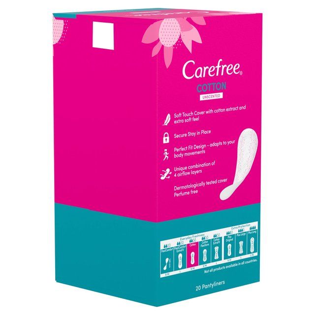 Carefree Cotton Breathable Pantyliners Single Wrapped   20 per pack