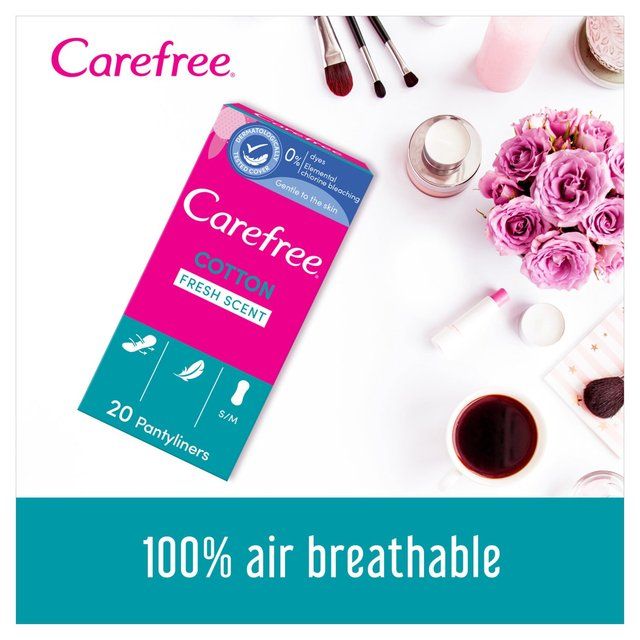 Carefree Cotton Breathable Pantyliners Single Wrapped   20 per pack