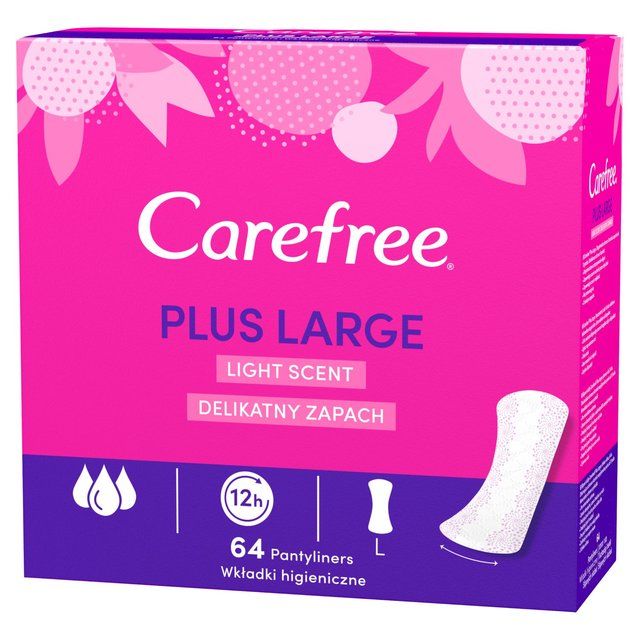 Carefree Plus Large Light Scent Pantyliners   64 per pack