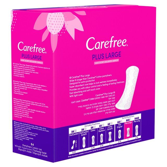 Carefree Plus Large Light Scent Pantyliners   64 per pack