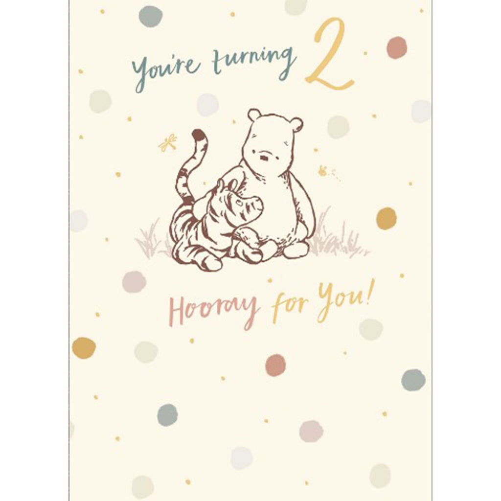 Carlton Happy 2nd Birthday Juvenile Disney Winnie The Pooh Greeting Card