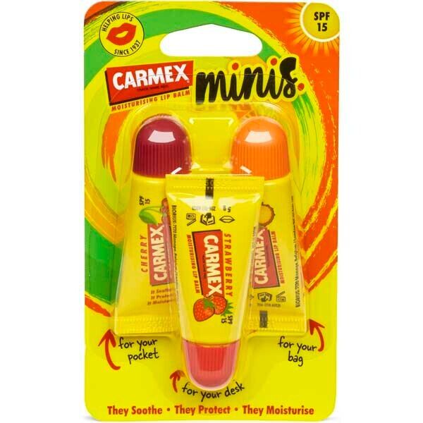 Carmex Lip Balm - Minis - Assorted Flavour 3 Pack