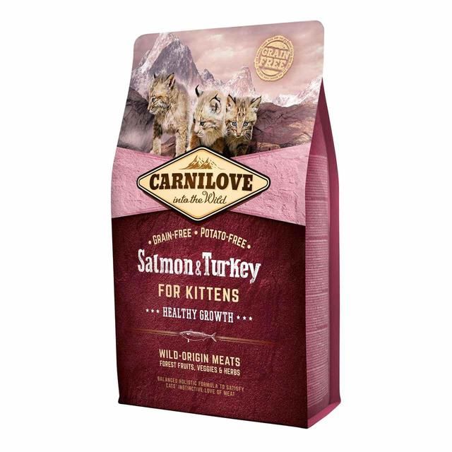 Carnilove Grain Free Kitten Salmon &amp;amp; Turkey Healthy Growth Dry Cat Food   2kg