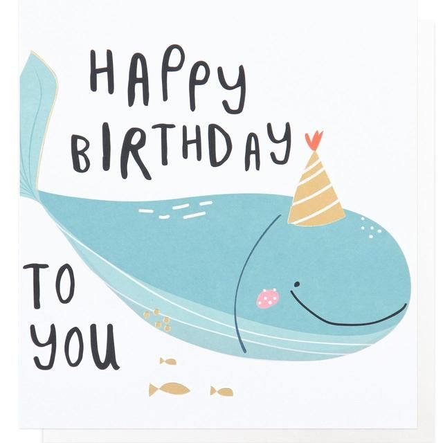 Caroline Gardner Happy Birthday To You Whale Card