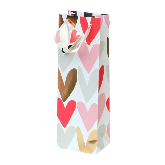 Caroline Gardner Hearts Gold Foil Bottle Bag 37X12cm Default Title