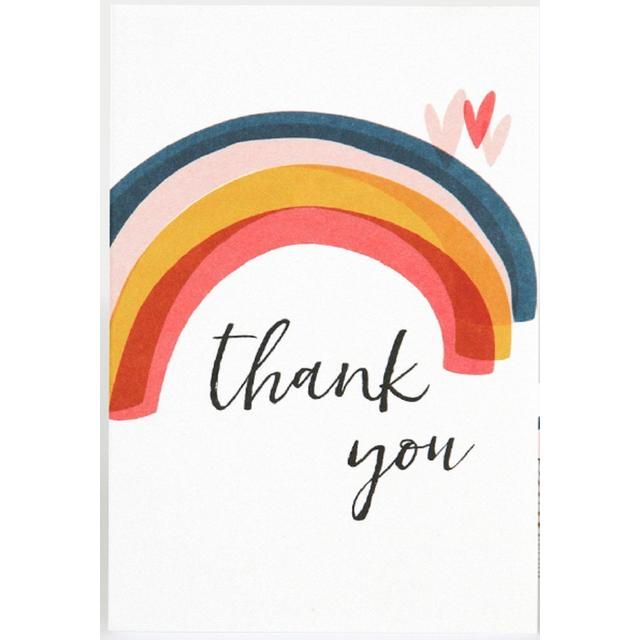 Caroline Gardner Rainbow Thank You Card Pack   10 per pack