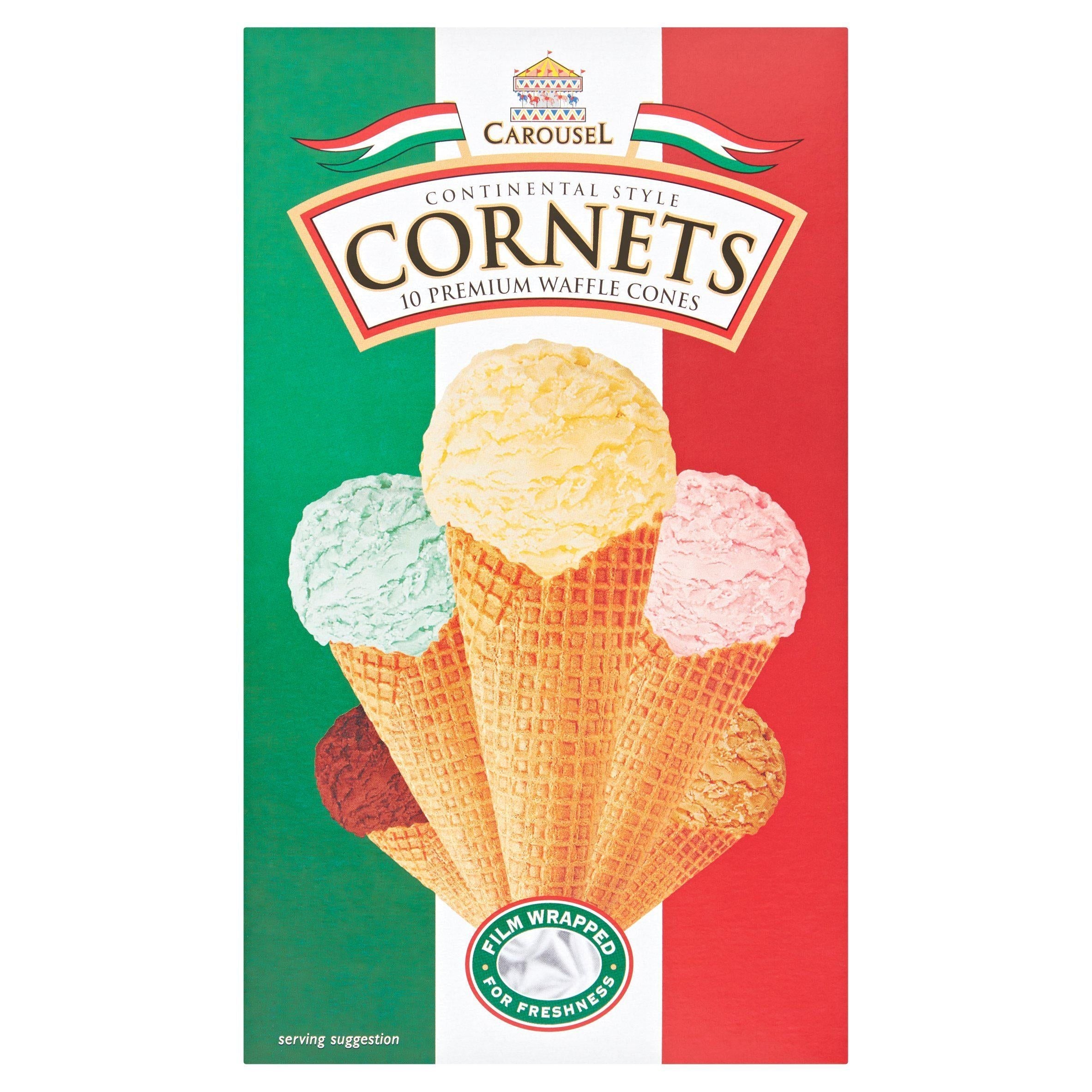 Carousel Waffle Ice Cream Cornets x10