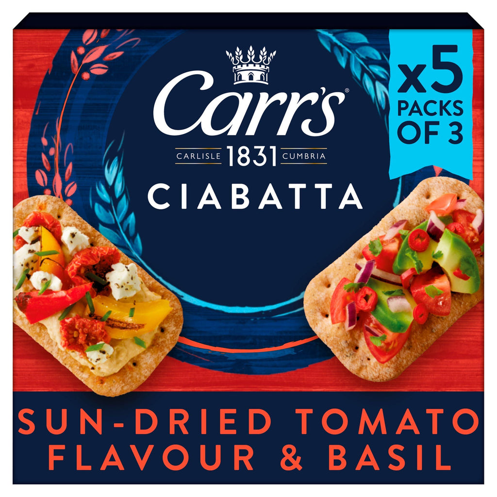 Carr's Ciabatta Sun Dried Tomato & Basil Crackers Multipack 5x28g