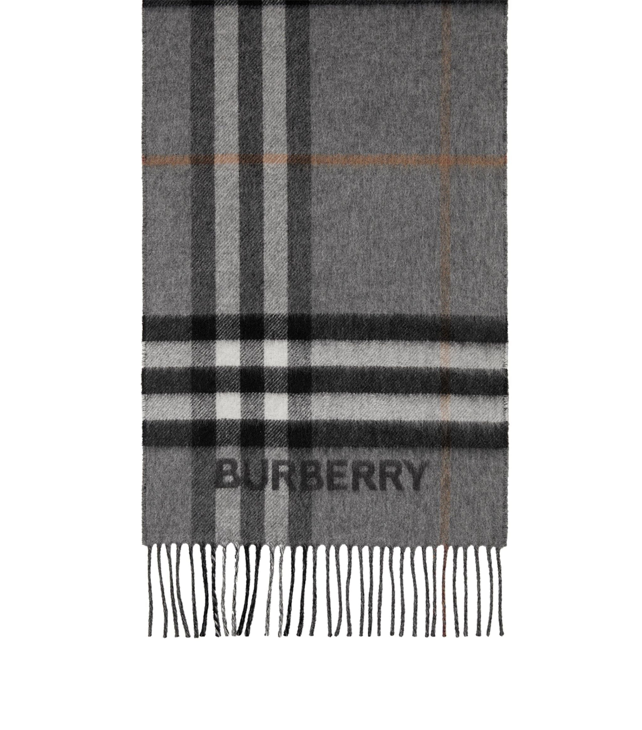 Cashmere Contrast-Check Scarf