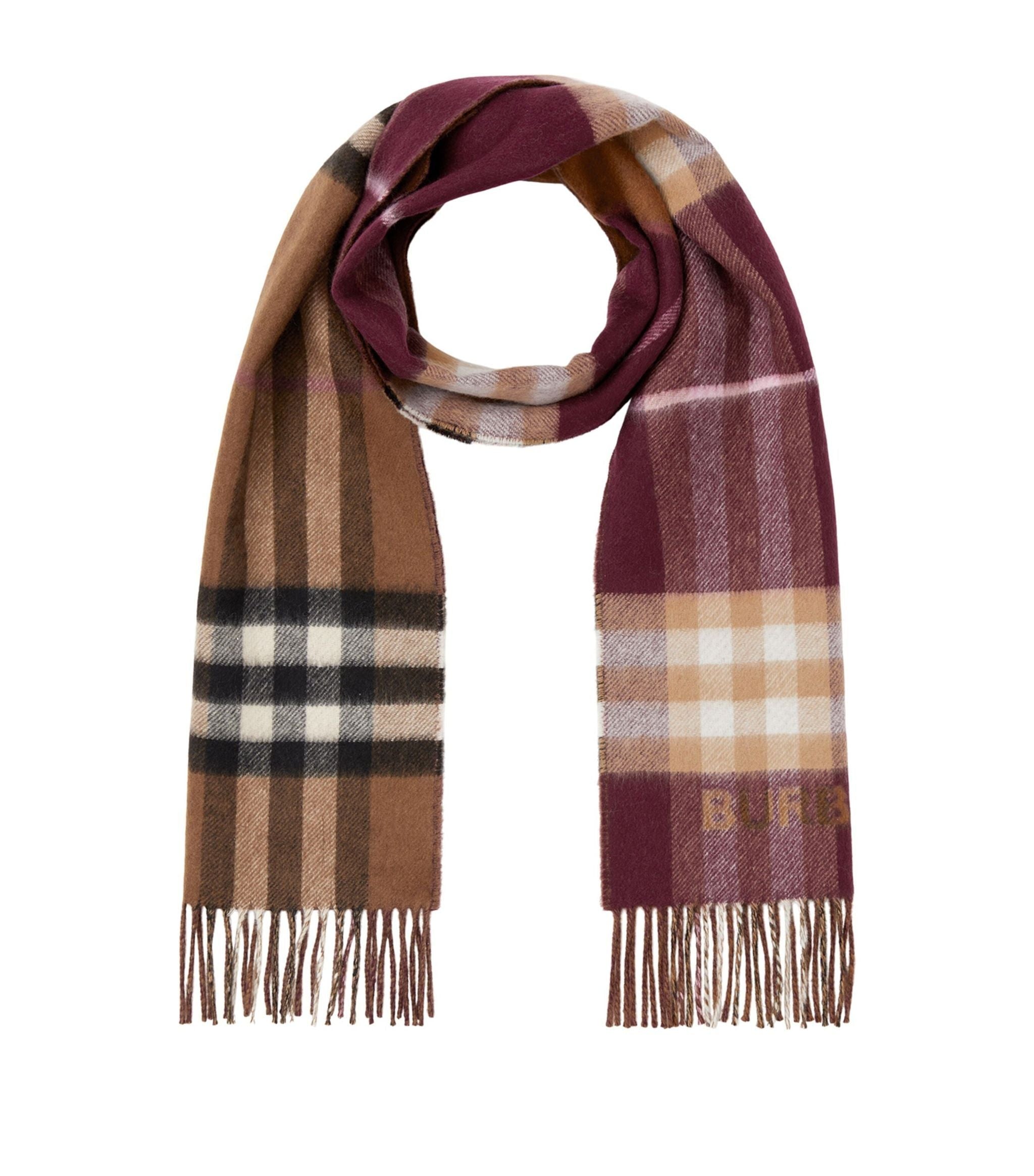 Cashmere Contrast Check Scarf