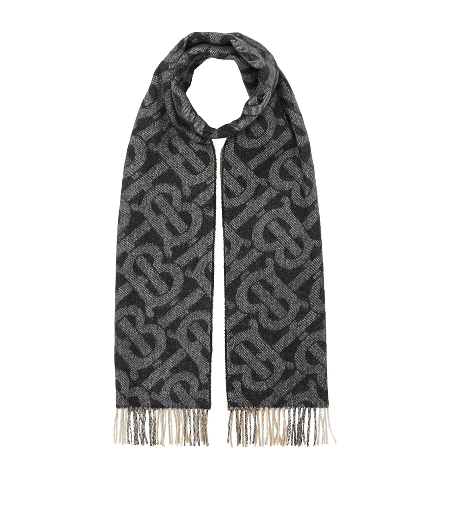 Cashmere Reversible Monogram Scarf