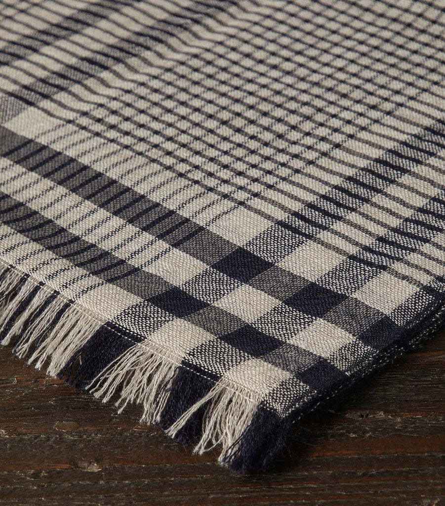 Cashmere-Silk Check Scarf