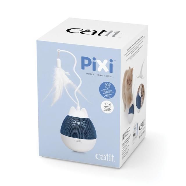 Catit Pixi Spinner Electronic Cat Toy White &amp;amp; Blue