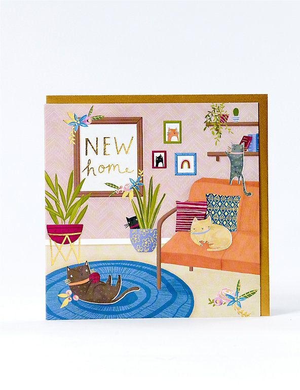 Cats New Home Card