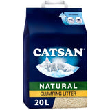 Catsan Natural 100% Biodegradable Clumping Odour Control Cat Litter    20L