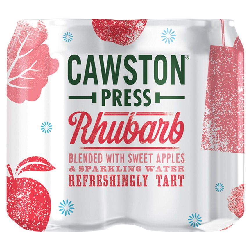 Cawston Press Rhubarb Blended with Crisp Apples & Sparkling Water 4x330ml