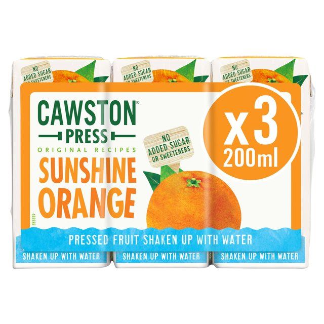 Cawston Press Sunshine Orange Juice Drink   3 x 200ml