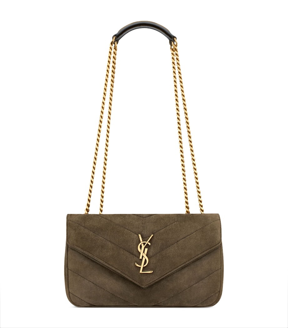Saint Laurent Kleine Loulou Schultertasche aus gepolstertem Wildleder, importiert aus dem Vereinigten Königreich