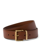 Miu Miu leather belt with engraved buckle, UK version