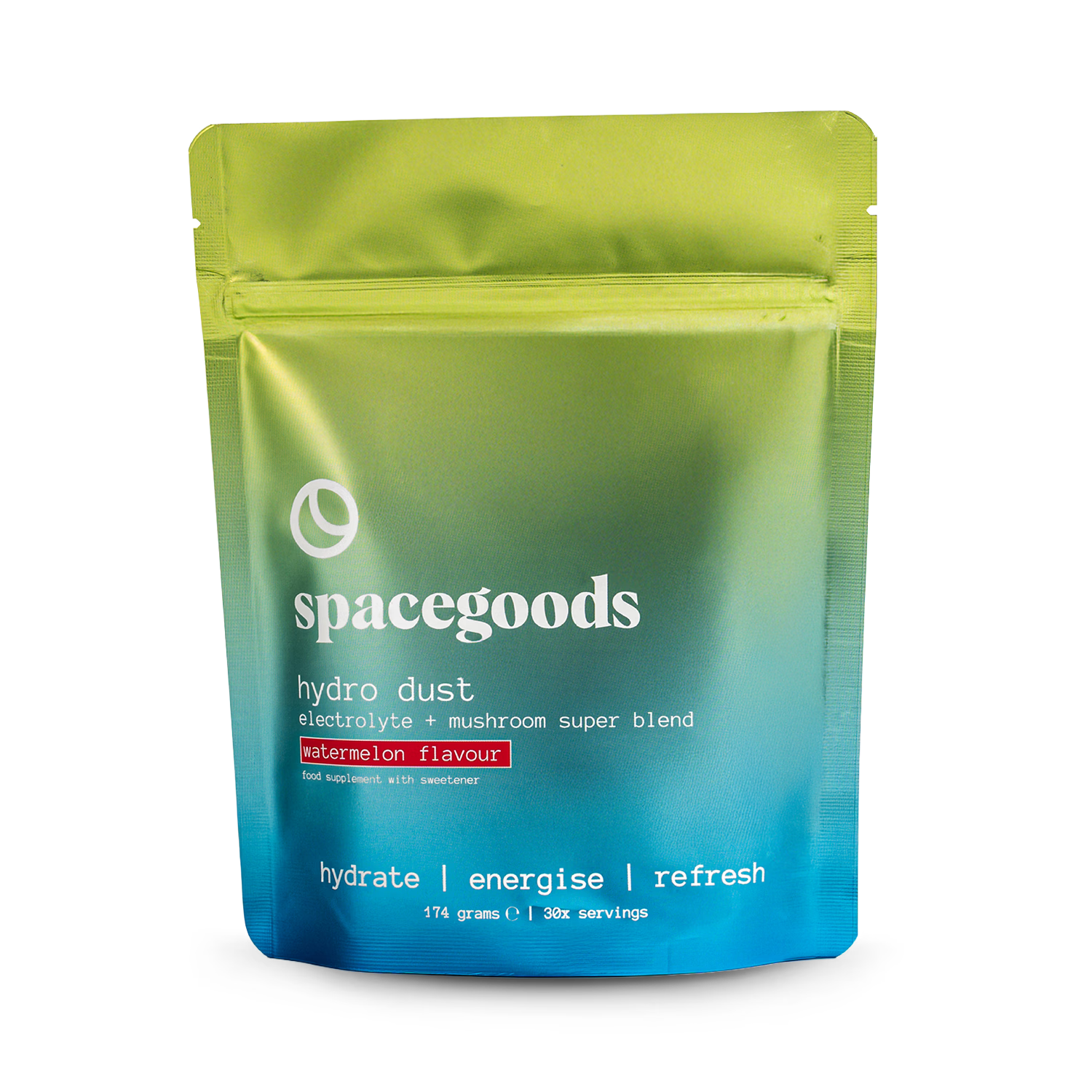 Spacegoods Hydro Dust watermelon flavour electrolyte powder 174g, imported from the UK