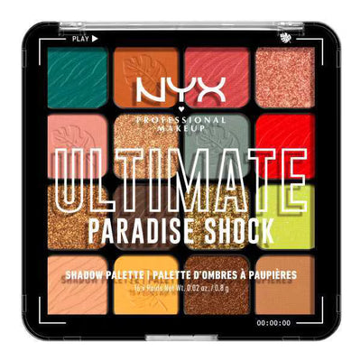 Superdrug NYX Professional Makeup Ultimate Øyenskyggepalett Paradise Shock 16 Farger- Kjøp online hos McGrocer