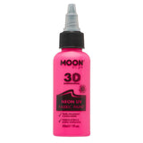 Moon Glow Neon Pink Fabric Paint 30ml, imported from the UK