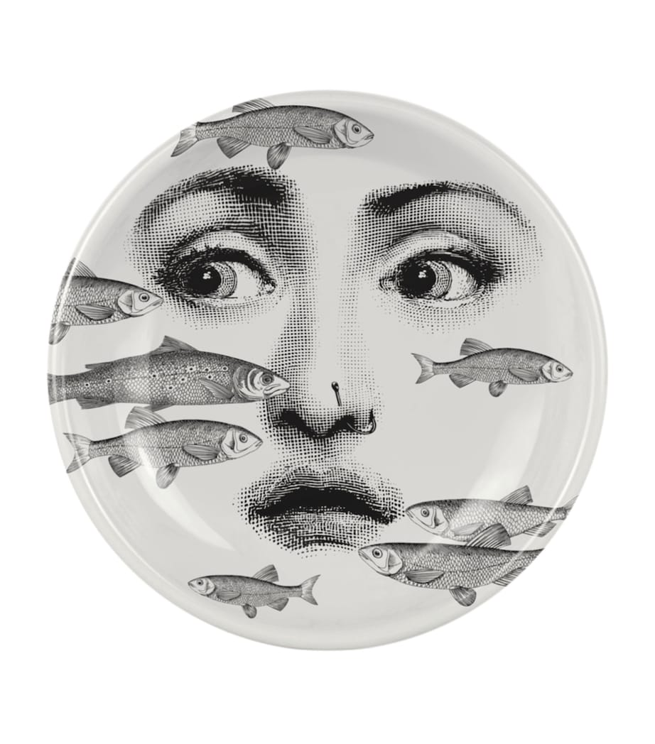 Fornasetti porcelain ashtray with surrealist fish design - British product