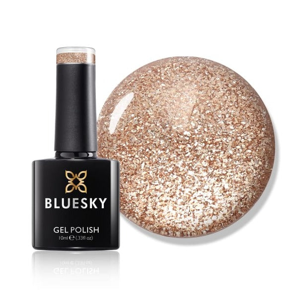 Bluesky gel polish platinum champagne sparkle - British product