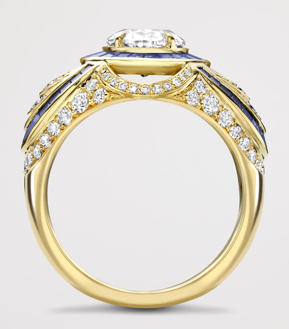 Boodles Palace Collection ring with diamond and sapphire (British brand)