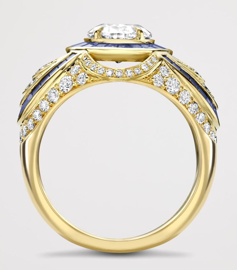 Boodles Palace Collection ring with diamond and sapphire (British brand)