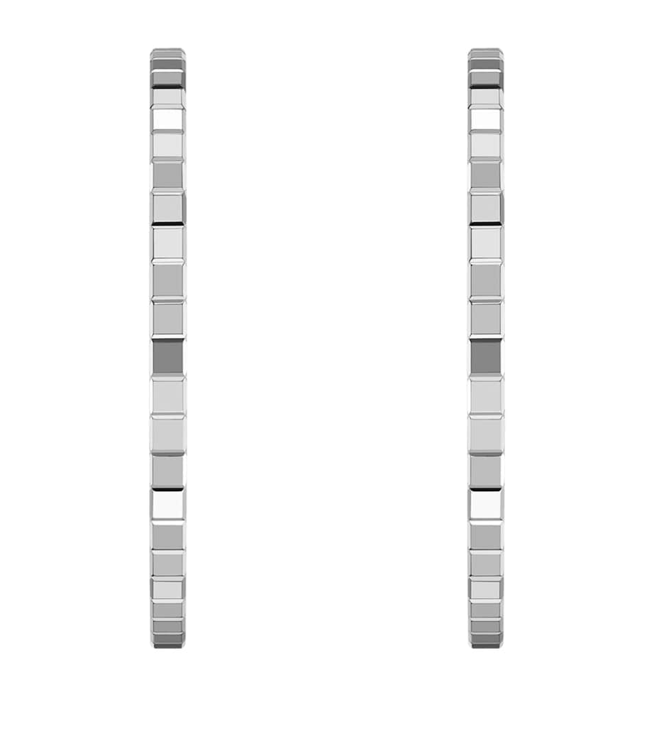 Chopard Ice Cube hoop earrings in white gold, imported from the UK