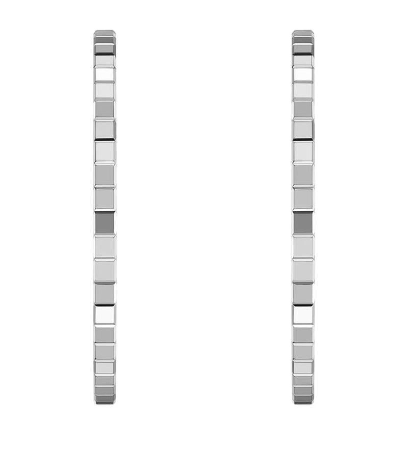 Chopard Ice Cube hoop earrings in white gold, imported from the UK