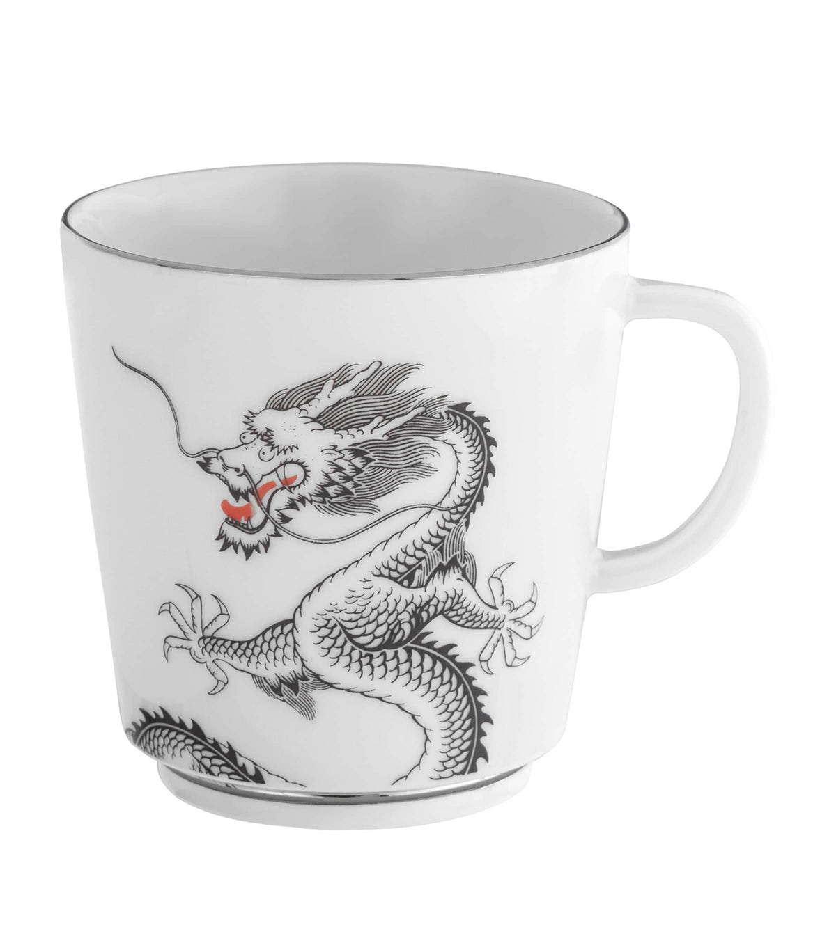 Meissen porcelain mug with platinum rim and dragon design, 300ml, imported from the UK