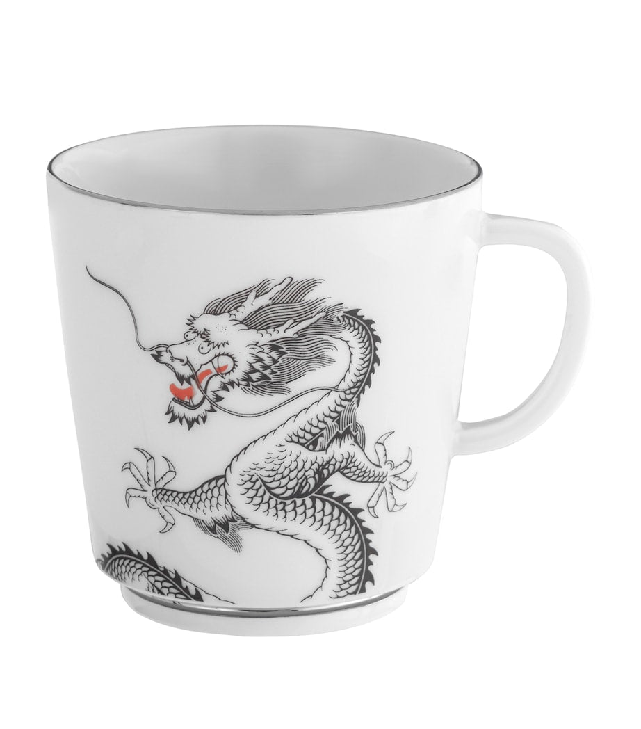 Meissen porcelain mug with platinum rim and dragon design, 300ml, imported from the UK